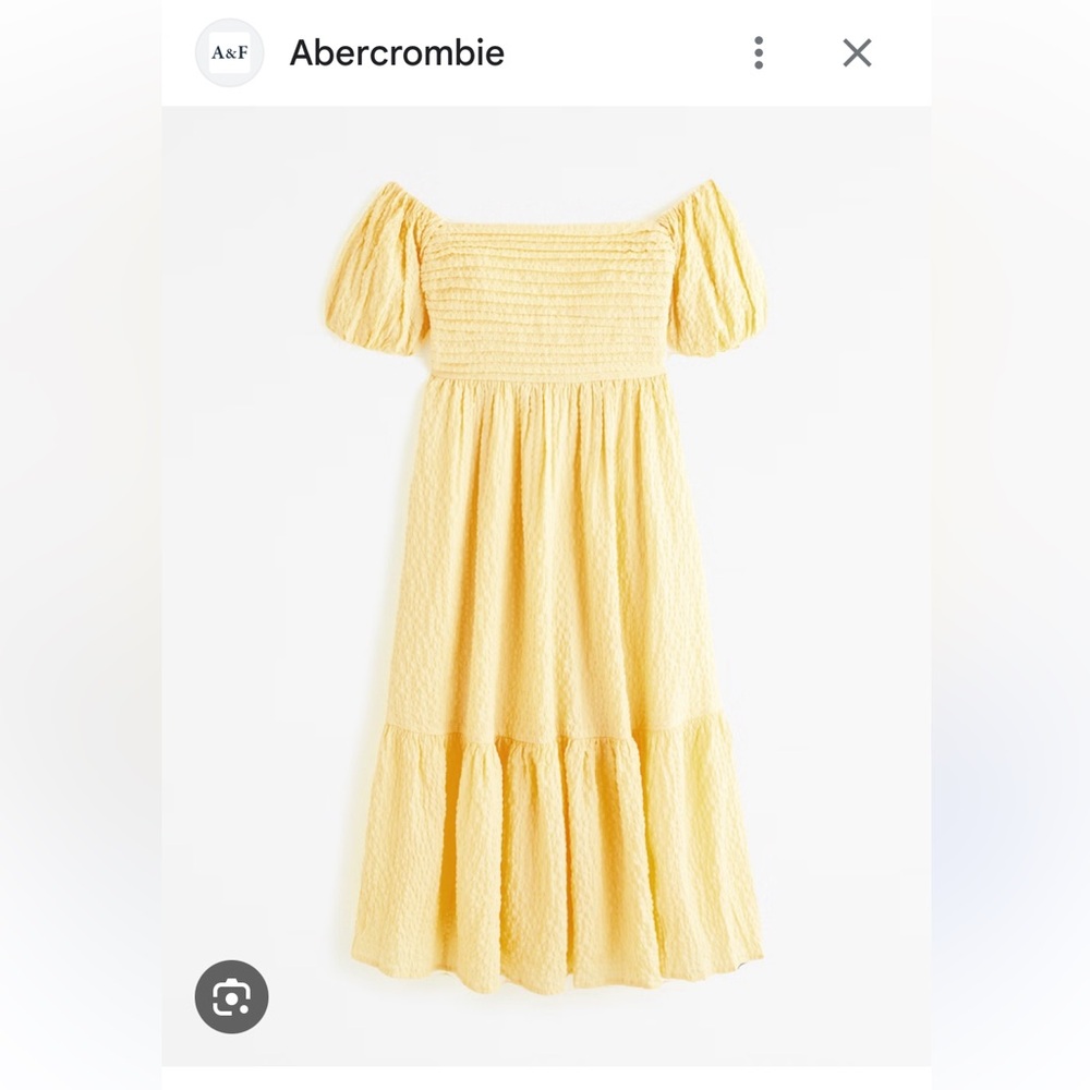 Abercrombie Emerson Dress.
 Yellow Off-Shoulder Dress